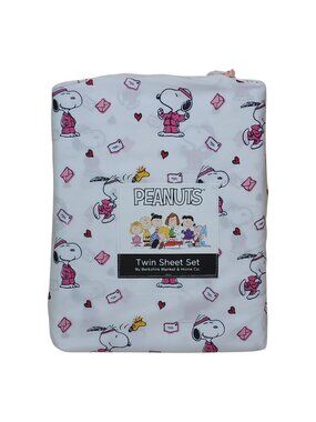 Peanuts Snoopy Twin Sheet Set By Berkshire Valentines Letters Hearts